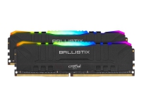 Ballistix RGB - DDR4 - sett - 32 GB: 2 x 16 GB - DIMM 288-pin - 3200 MHz / PC4-25600 - CL16 - 1.35 V - ikke-bufret - ikke-ECC - svart
