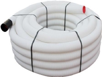 LINDAB InDomo flexslange LFPE 76, hvid, antistatisk, kan bøjes 90° ved bøjningsradius 150 mm. Passer udv. på Safe tilslutning, 1 rl.=50 m.