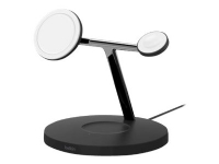 Belkin BOOST CHARGE PRO MagSafe 3-in-1 - Trådløst ladestativ - 15 watt - svart - for Apple AirPods AirPods Pro iPhone 12, 12 mini, 12 Pro, 12 Pro Max Watch