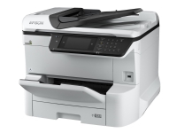 Epson WorkForce Pro WF-C8610DWF - Multifunksjonsskriver - farge - ink-jet - A3 (297 x 420 mm) (original) - A3 (medie) - opp til 22 spm (kopiering) - opp til 24 spm (trykking) - 335 ark - 33.6 kbps - Gigabit LAN, USB-vert, NFC, USB 3.0, USB 2.0 vert,