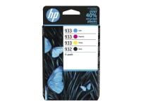 HP 932 + 933 Combo Pack - 4 colors: Black, Yellow, Cyan & Magenta - Original - for Officejet 6110, 6600 H711a, 6700, 7110, 7130, 7130xi, 7135xi, 7140xi, 7510, 7610, 7612