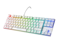 DELTACO GAMING GAM-111-W - Tastatur - bakgrunnsbelyst - USB - Nordisk - tastsvitsj: rød svitsj - hvit