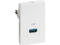 LAURITZ KNUDSEN FUGA® passivt USB 3.0 udtag 1½ modul, T3 Farve: hvid