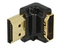 Delock - HDMI-adapter - HDMI hunn til HDMI hann - svart - 90°-kontakt, 4K-støtte