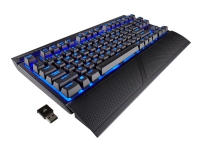 CORSAIR Gaming K63 Wireless - Tastatur - bakgrunnsbelyst - trådløs - USB, 2.4 GHz, Bluetooth 4.2 - Nordisk - tastsvitsj: CHERRY MX Red