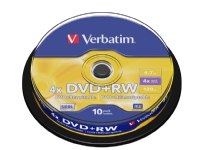 Verbatim - 10 x DVD+RW - 4.7 GB (120 min) 4x - matt sølv - spindel