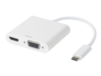 DELTACO USBC-HDMI16 - Dokkingstasjon - USB-C - VGA, HDMI