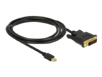 Delock - Adapterkabel - enkeltlenke - Mini DisplayPort (hann) til DVI-D (hann) - DisplayPort 1.1 - 2 m - passiv, tommelskruer - svart