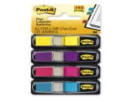 Post-it Index 683-4AB - Indeksflagg med dispenser - 11.9 x 43.2 mm - 140 ark (4 x 35) - rosa, purpur, turkis, sitrongul