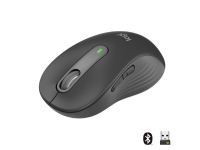 Logitech Signature M650 L - Mus - stor størrelse - optisk - 5 knapper - trådløs - Bluetooth, 2.4 GHz - Logitech Logi Bolt USB-mottaker - grafitt