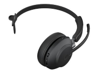 Jabra Evolve2 65 MS Mono - Hodesett - on-ear - konvertibel - Bluetooth - trådløs - USB-C - lydisolerende - svart - Certified for Microsoft Teams