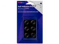 3M SJ5009BL, Svart, Polyurethan, Gummi, Rund, 2,23 cm, 10,1 mm, 6 stykker