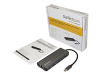 StarTech.com USB C Multiport Adapter - Portable USB-C Dock to 4K HDMI, 2-pt USB 3.0 Hub, SD/SDHC, GbE, 60W PD Pass-Through - USB Type-C/Thunderbolt 3 - NEW VERSION AVAILABLE DKT30CSDHPD3 (DKT30CSDHPD) - Dokkingstasjon - USB-C / Thunderbolt 3 - GigE -