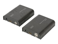 DIGITUS Professional HDMI KVM Extender over IP, Set - KVM / lydutvider - 100Mb LAN - USB - opp til 120 m