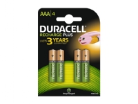 Duracell AAA (4pcs), Oppladbart batteri, Nikkelmetallhydrid (NiMH), 1,2 V, 4 stykker, 750 mAh, Flerfarget