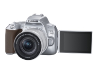 Canon EOS 250D - Digitalkamera - SLR - 24.1 MP - APS-C - 4K / 25 fps - 3optisk x-zoom EF-S 18-55 mm IS STM linse - Wi-Fi, Bluetooth - sølv