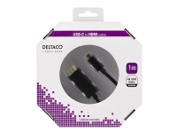 DELTACO USBC-C to HDMI cable - 1m - sort