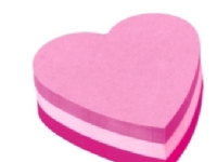 Post-it 2007H - Noter - 70 x 70 mm - hjerte - 225 ark - rosa, fiolett, rosa