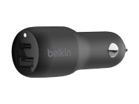 Belkin BOOST CHARGE - Bilstrømadapter - 32 watt - Fast Charge - 2 utgangskontakter (USB, USB-C) - svart