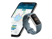 Fitbit Charge 5 - Platina rustfritt stål - aktivitetssporer med uendelighetsbånd - silikon - blått stål - håndleddstørrelse: 130-210 mm - display 1.04 - Bluetooth, NFC