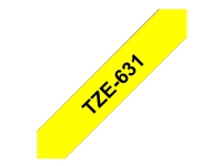 Brother TZe-631 - Standardklebemiddel - svart på gult - Rull (1,2 cm x 8 m) 1 cassette(s) laminert teip - for Brother PT-D210, D600, H110 P-Touch PT-1005, 1880, E800, H110 P-Touch Cube Plus PT-P710