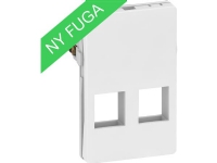 LAURITZ KNUDSEN Dataudtag FUGA T3 - 1,5 modul, for 2 stk. Keystone konnektor (L), leveres uden konnektor, farve: hvid