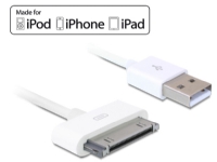 Delock - Lade-/datakabel - Apple Dock hann til USB hann - 1.8 m - hvit - for Apple iPad/iPhone/iPod (Apple Dock)