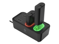 DELTACO GAMING GAM-123 - Batterilader + batteri 2 x - 600 mAh - 700 mA - 2 utgangskontakter - svart - for Microsoft Xbox Wireless Controller