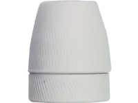 Fatning porcelæn E27 hvid glat 10 mm nippel