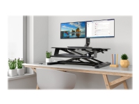Kensington SmartFit Space-Saving Dual Monitor Arm - Monteringssett - for 2 skjermer (Tilt & Swivel) - svart - skjermstørrelse: inntil 27 - skrivebord, C-klemme, malje, skrivebordsmonterbar