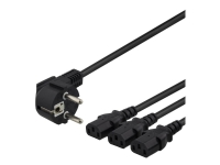 DELTACO - Strømkabel - CEE 7/7 (hann) til IEC 60320 C13 - 250 V - 10 A - 3 m - svart