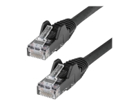 StarTech.com 50cm LSZH CAT6 Ethernet Cable, 10 Gigabit Snagless RJ45 100W PoE Network Patch Cord with Strain Relief, CAT 6 10GbE UTP, Black, Individually Tested/ETL, Low Smoke Zero Halogen - Category 6 - 24AWG (N6LPATCH50CMBK) - Koblingskabel - RJ-45
