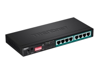 TRENDnet TPE LG80 - Switch - ikke-styrt - 8 x 10/100/1000 (PoE+) - stasjonær - PoE+ (65 W)