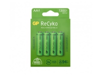 GP Batteries ReCyko, Oppladbart batteri, AA, Nikkelmetallhydrid (NiMH), 1,2 V, 4 stykker, 1300 mAh