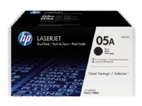 HP 05A - 2-pack - svart - original - LaserJet - tonerpatron (CE505D) - for LaserJet P2033, P2035, P2036, P2037, P2054, P2055, P2056, P2057