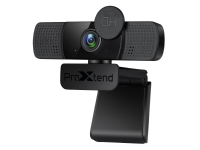 ProXtend X302 Full HD - Webkamera - farge - 1920 x 1080 piksler (30fps) - lyd - USB - Indbygget personvernfilter - Sort