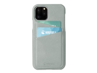 Krusell Sunne Cardcover - Baksidedeksel for mobiltelefon - helnarvet lær - årgangsgrå - for Apple iPhone 11 Pro Max