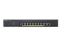 Zyxel XS1930-12HP - Switch - smart - 8 x 100/1000/2.5G/5G/10GBase-T (PoE++) + 2 x 100/1000/2.5G/5G/10GBase-T + 2 x 10 Gigabit SFP+ - rackmonterbar - PoE++ (375 W)