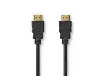 Nedis - HDMI-kabel - HDMI hann rett til HDMI hann rett - 2 m - svart - rund, 4K-støtte
