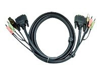 ATEN 2L-7D03U - Video- / USB / audio-kabel - USB, ministereojakk, DVI-I (hann) til ministereojakk, USB-type B, DVI-I (hann) - 3 m