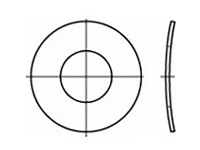 TOOLCRAFT TO-6854547 Fjederskiver Indvendig diameter: 2 mm DIN 137 Rustfrit stål V2A A2 100 stk