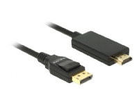 Delock - Adapterkabel - DisplayPort hann til HDMI hann - 5 m - tredobbeltskjermet snodd ledningspar - svart - passiv