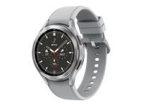 Samsung Galaxy Watch4 Classic - 46 mm - sølvfarget - smartklokke med åskamsportsbånd - fluorelastomer - sølv - display 1.4 - 16 GB - NFC, Wi-Fi, Bluetooth - 4G - 52 g