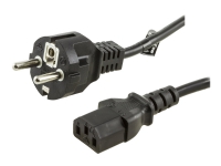DELTACO DEL-109M-50 - Strømkabel - CEE 7/7 (hann) rett til IEC 60320 C13 rett - AC 250 V - 10 A - 50 cm - svart