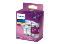 Philips - LED-pære for søkelys - GU10 - 4.6 W (ekvivalent 50 W) - klasse F - varmt hvitt lys - 2700 K (en pakke 2)