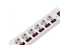 Hama - Flerkoplingslist - AC 230 V - 3500 watt - utgangskontakter: 6 - 1.4 m kabel - hvit