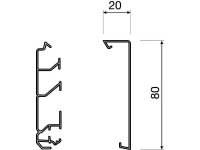 HAGER Fodlistekanal bund SLH Højde 80mm halogenfri plast - (2 meter)
