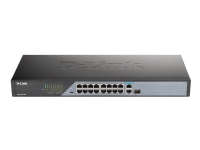 D-Link DSS 100E-18P - Switch - ikke-styrt - 16 x 10/100 (PoE) + 1 x 1000Base-T + 1 x kombo for Fast Ethernet/Gigabit SFP - rackmonterbar - PoE (230 W)