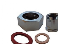 Forskruning 3/4''x10mm - med kobling til Cu-rør. med pakning. Forkromet