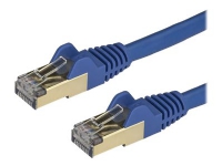 StarTech.com 50cm CAT6A Ethernet Cable, 10 Gigabit Shielded Snagless RJ45 100W PoE Patch Cord, CAT 6A 10GbE STP Network Cable w/Strain Relief, Blue, Fluke Tested/UL Certified Wiring/TIA - Category 6A - 26AWG (6ASPAT50CMBL) - Koblingskabel - RJ-45 (ha